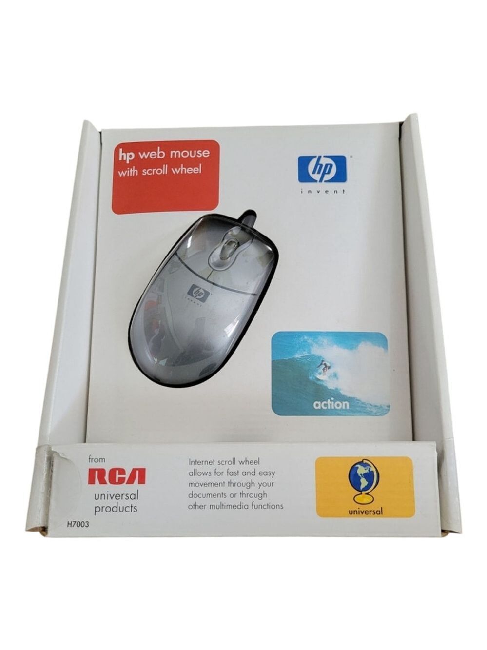 HP Vintage Silver Scroll Wheel Mouse NIB